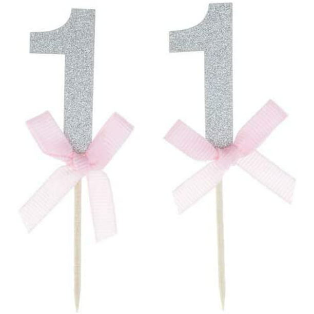 Baby Shower 1st Birthday Sparkle Pink Princess Crown Confetti Die-cut Punch Set of 1 dozen Cupcake Topper